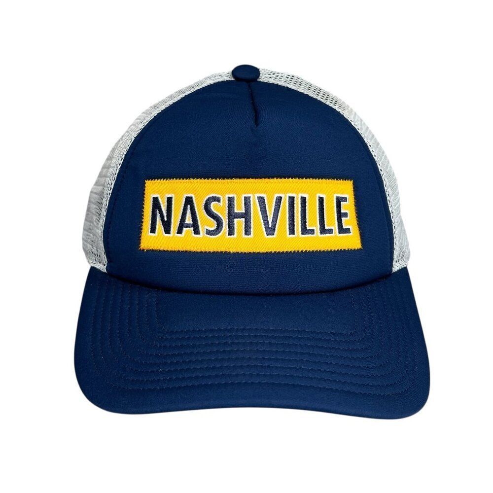 Adidas Nashville Predators Hat Men's Blue Ice Hockey Snap Back Trucker Cap